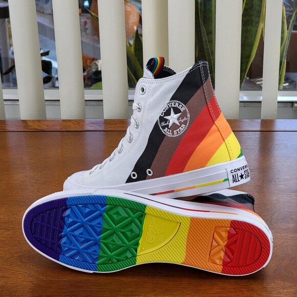Converse Men's CTAS Hi Pride Canvas 167758C White/University Red/Multi NWB - Picture 7 of 12